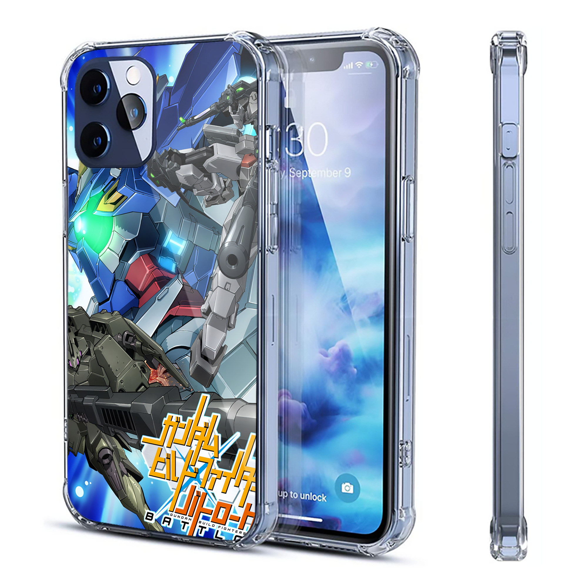 （画像用） 機動戦士ガンダム Mobile Suit Gundam 【iPhone 12シリーズ対応】透明スマホケース（クリアソフトケース）